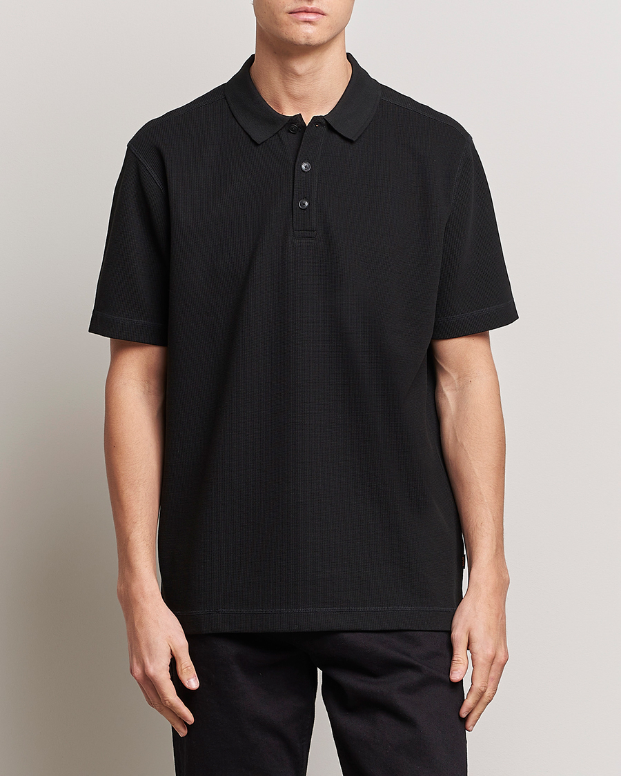 Men | Short Sleeve Polo Shirts | BOSS ORANGE | Petempesto Knitted Polo Black