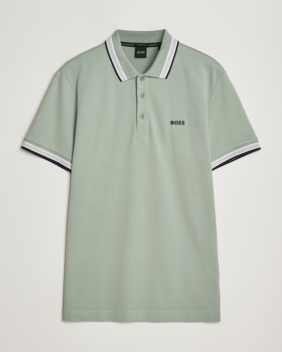 Men | Short Sleeve Polo Shirts | BOSS GREEN | Paddy Piké Pastel Green