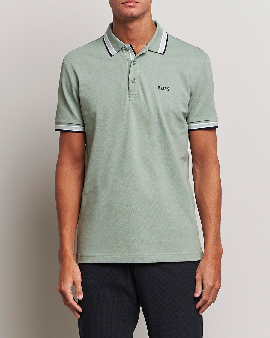 Men | Short Sleeve Polo Shirts | BOSS GREEN | Paddy Piké Pastel Green