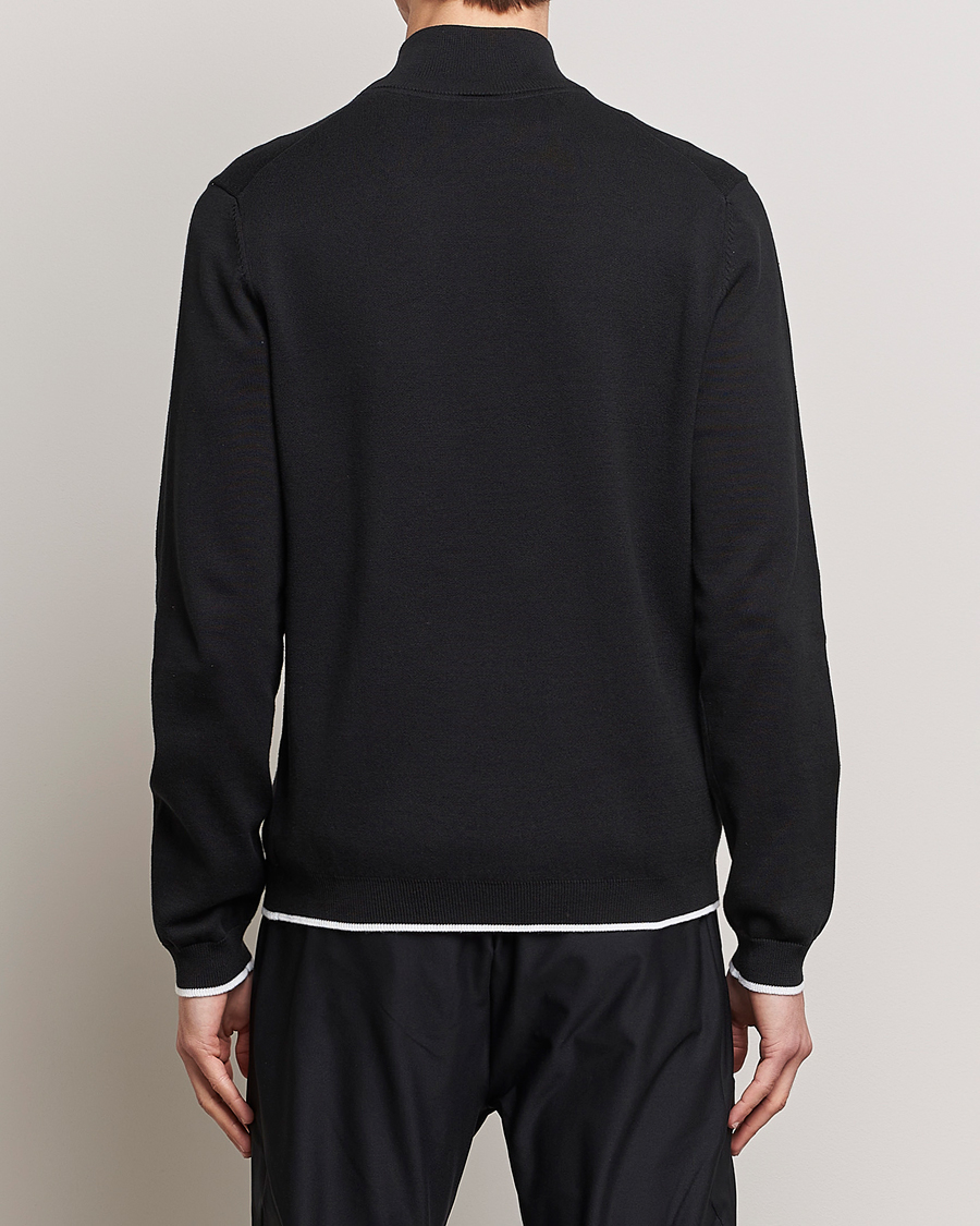 Men | Sweaters & Knitwear | BOSS GREEN | Zallo Knitted Half Zip Sweater Black