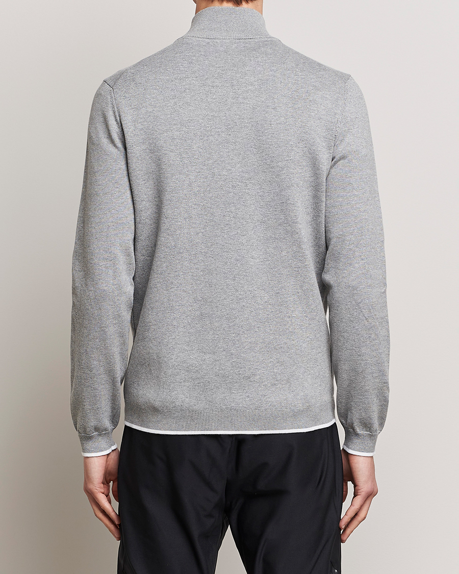 Men | Sweaters & Knitwear | BOSS GREEN | Zallo Knitted Half Zip Sweater Light Grey