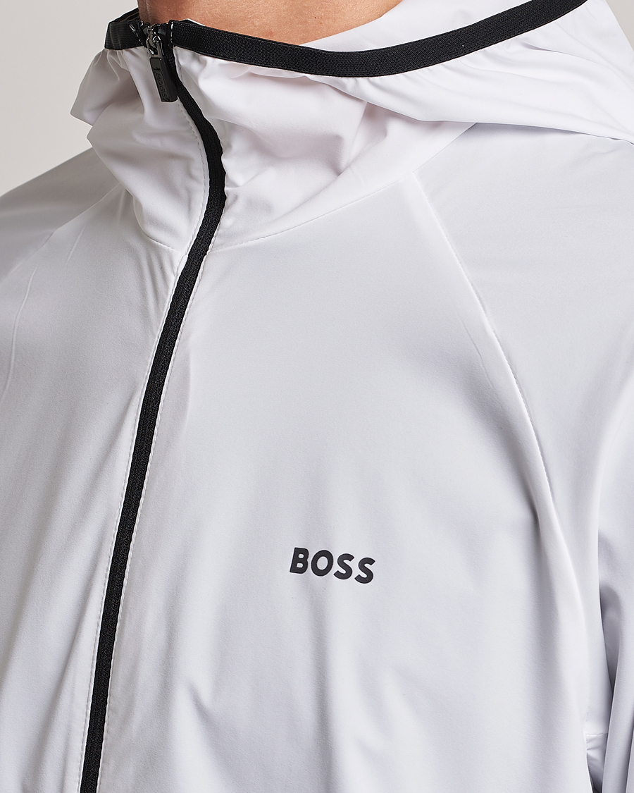 Men | Coats & Jackets | BOSS GREEN | Cush Shell Hoodie Jacket White