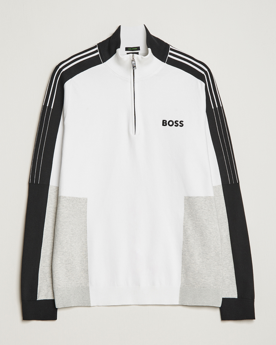 Men | Sweaters & Knitwear | BOSS GREEN | Zolkar Knitted Half Zip White