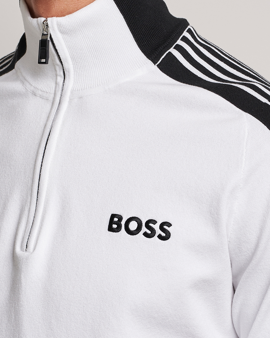 Men | Sweaters & Knitwear | BOSS GREEN | Zolkar Knitted Half Zip White