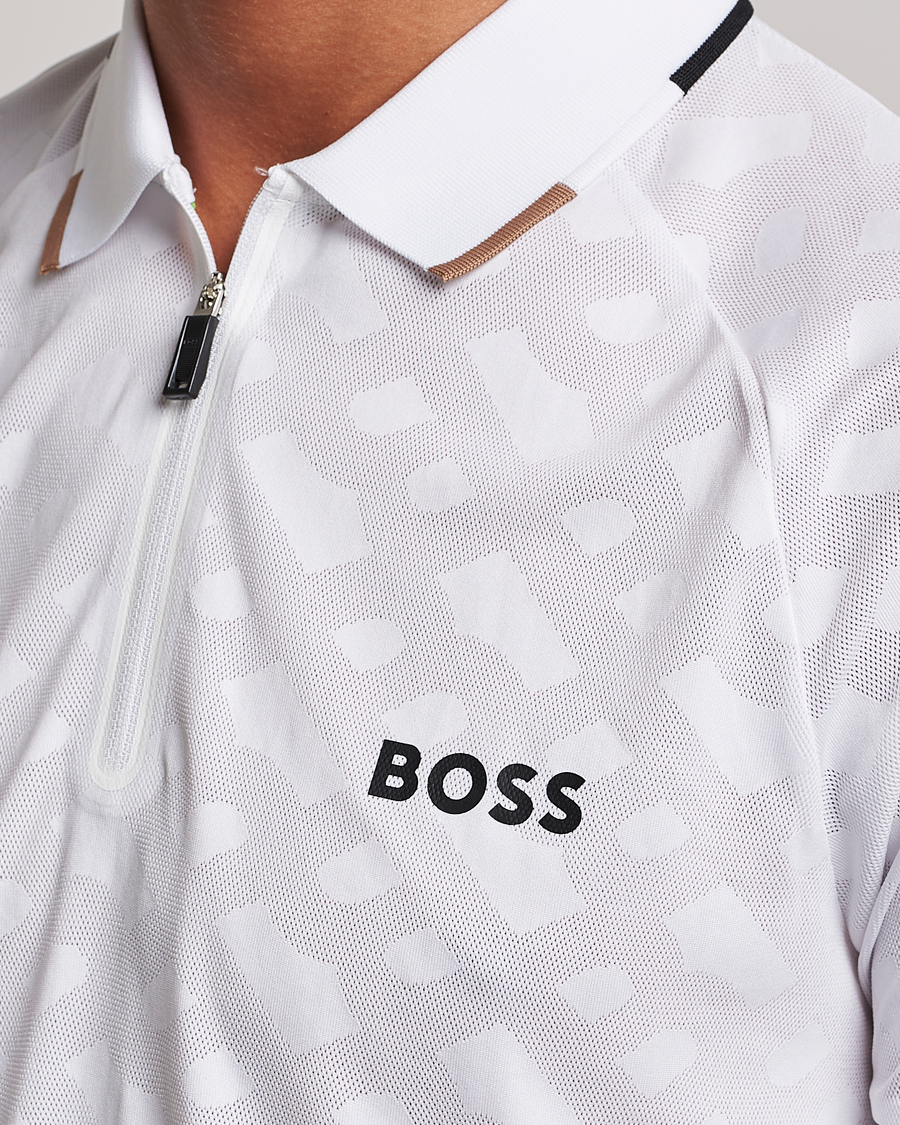 Men | Polo Shirts | BOSS GREEN | Philix MB Monogram Polo White