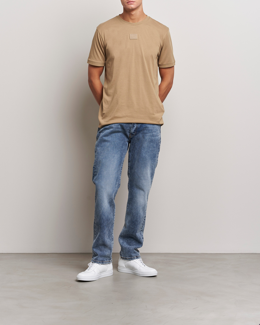 Men | T-Shirts | HUGO | Diragolino Crew Neck T-Shirt Open Brown