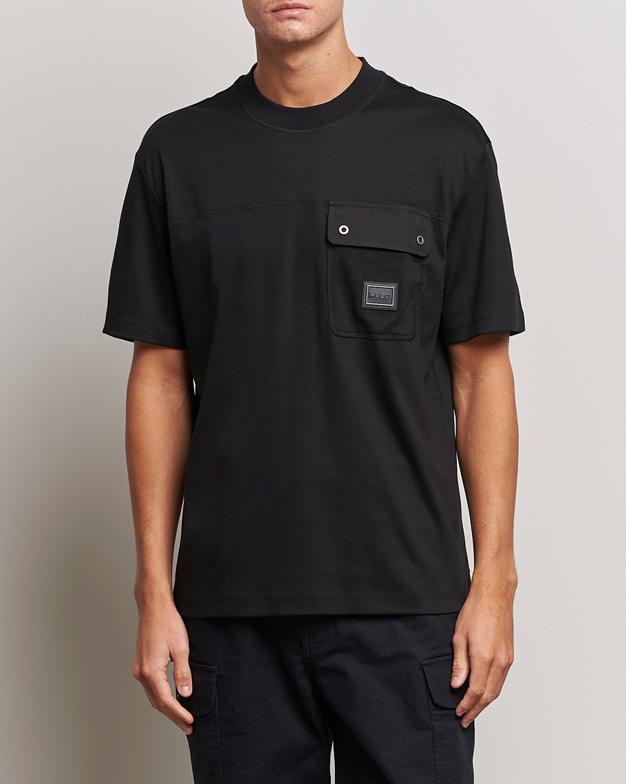 Men |  | HUGO | Dyans Crew Neck Pocket T-Shirt Black