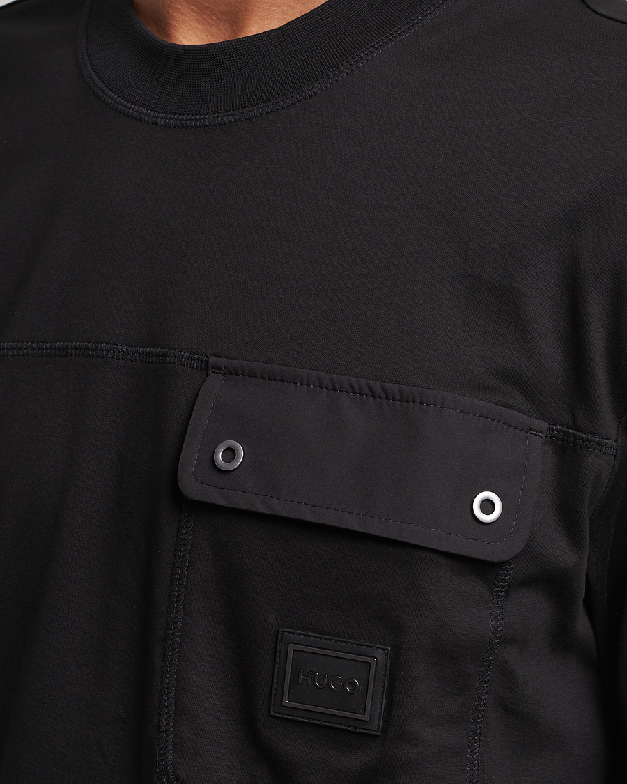 Men | T-Shirts | HUGO | Dyans Crew Neck Pocket T-Shirt Black