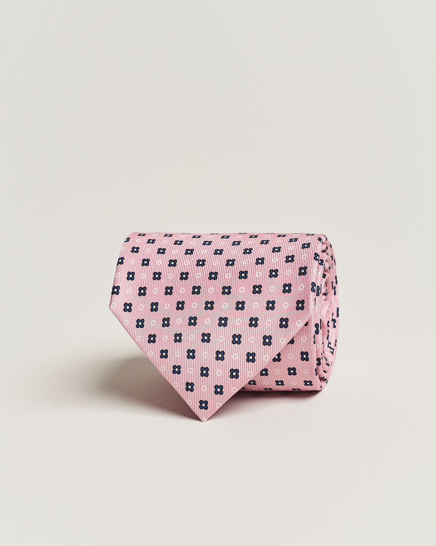 Men | E. Marinella | E. Marinella | 3-Fold Printed Silk Tie Pink