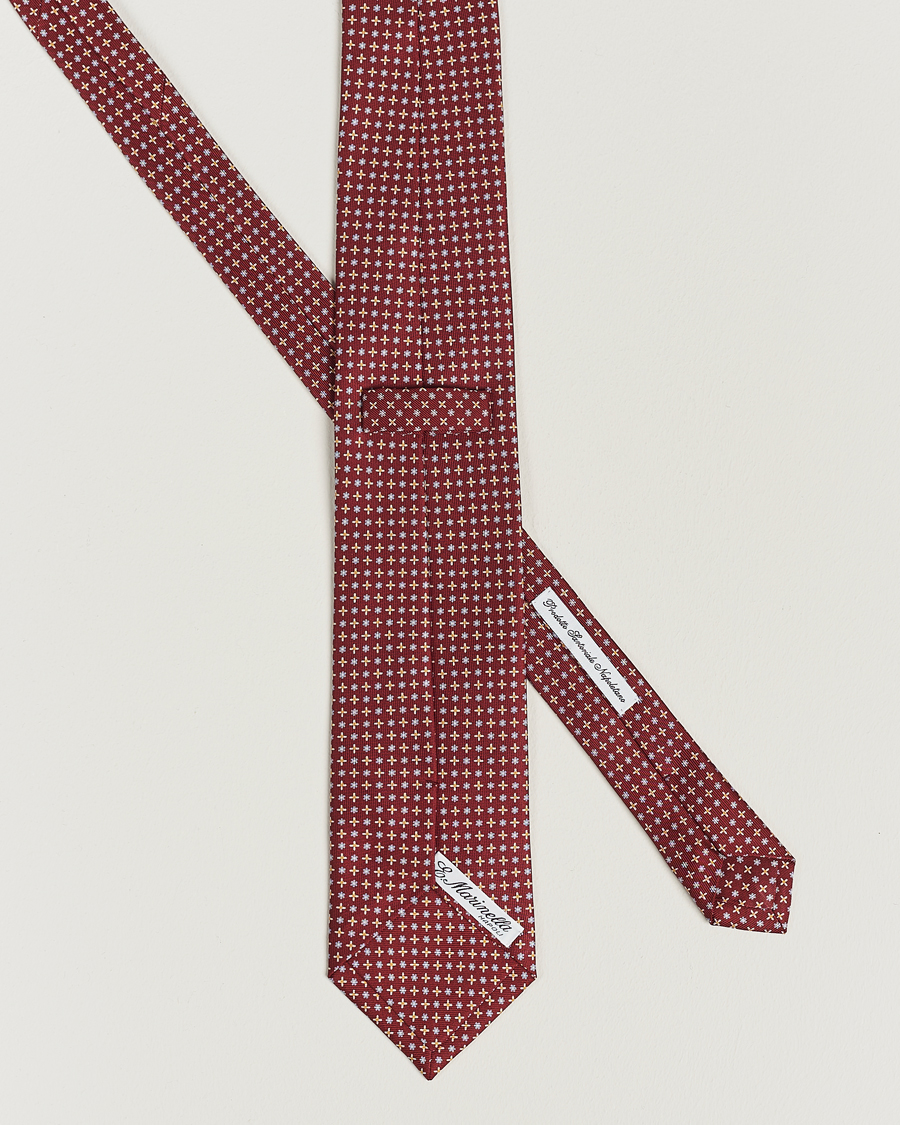 Men | E. Marinella 3-Fold Printed Silk Tie Burgundy | E. Marinella | 3-Fold Printed Silk Tie Burgundy