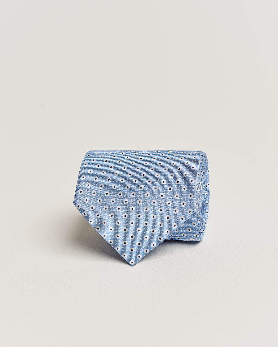 Men | E. Marinella 3-Fold Printed Silk Tie Light Blue | E. Marinella | 3-Fold Printed Silk Tie Light Blue