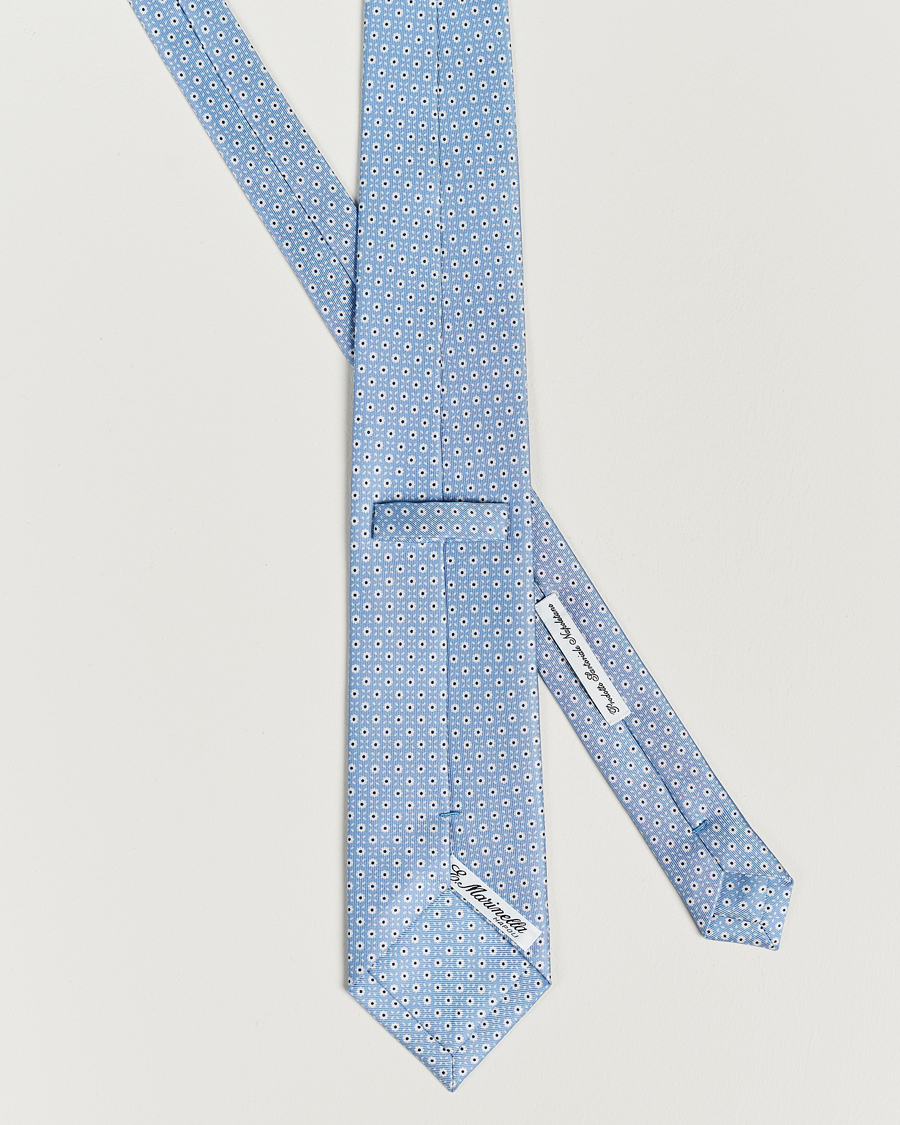 Men | E. Marinella 3-Fold Printed Silk Tie Light Blue | E. Marinella | 3-Fold Printed Silk Tie Light Blue