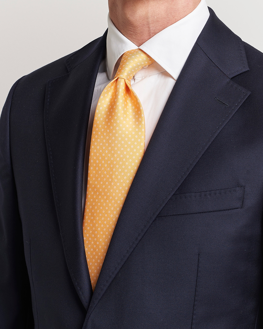 Men | Ties | E. Marinella | 3-Fold Printed Silk Tie Yellow