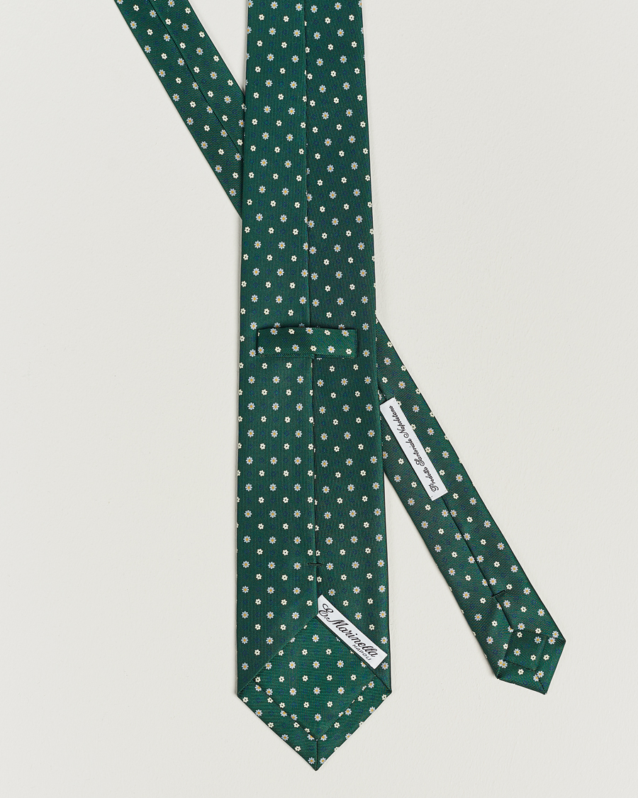 Men | E. Marinella 3-Fold Printed Silk Tie Racing Green | E. Marinella | 3-Fold Printed Silk Tie Racing Green