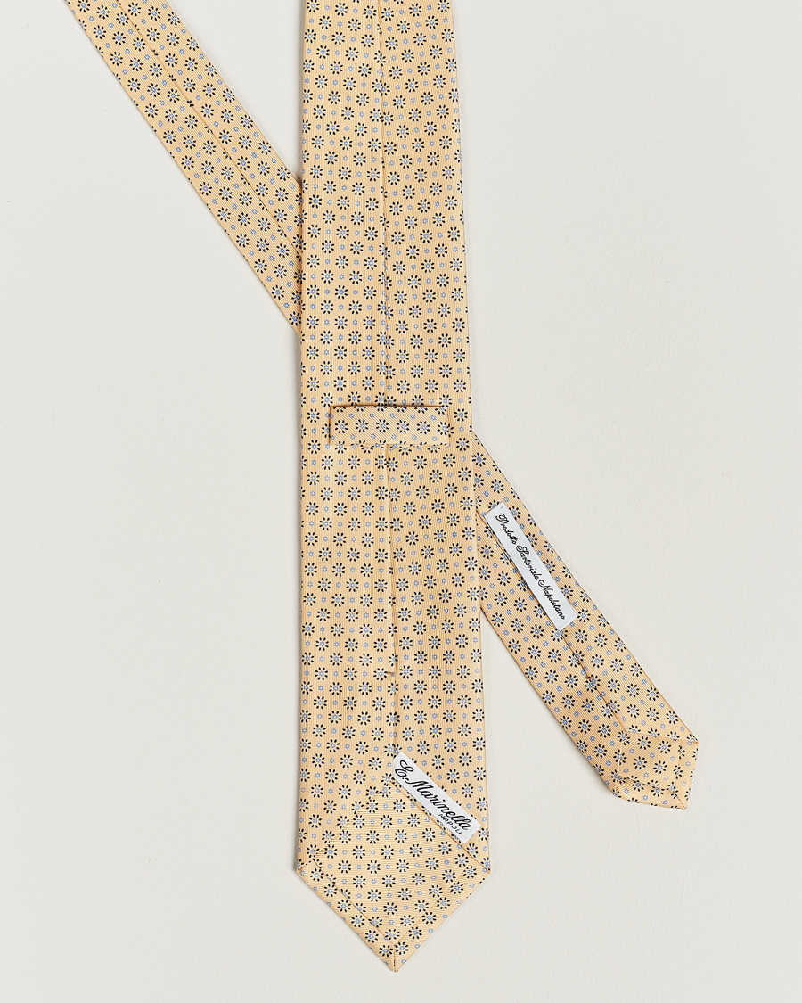 Men | E. Marinella 3-Fold Printed Silk Tie Pale Yellow | E. Marinella | 3-Fold Printed Silk Tie Pale Yellow