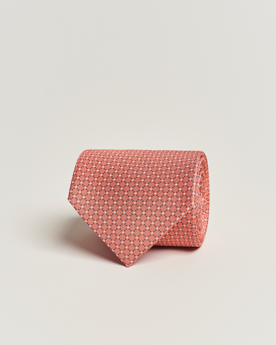 Men | E. Marinella | E. Marinella | 3-Fold Printed Silk Tie Orange