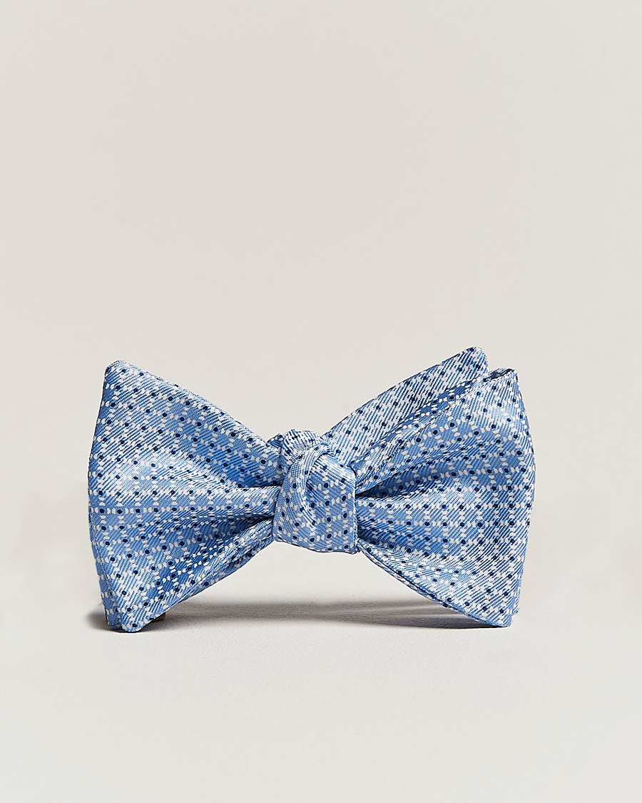 Men | E. Marinella | E. Marinella | Printed Silk Bow Tie Light Blue