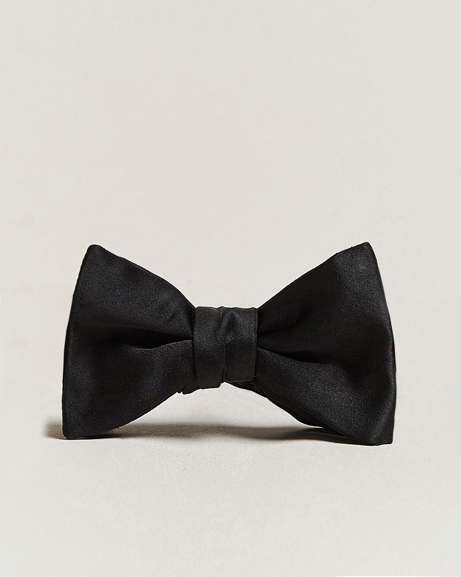 Men | E. Marinella Silk Bow Tie Black Satin | E. Marinella | Silk Bow Tie Black Satin