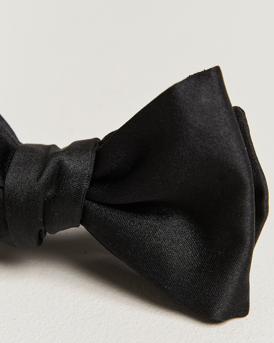 Men | E. Marinella Silk Bow Tie Black Satin | E. Marinella | Silk Bow Tie Black Satin