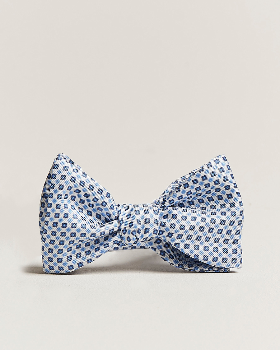 Men | E. Marinella | E. Marinella | Silk Bow Tie White/Blue