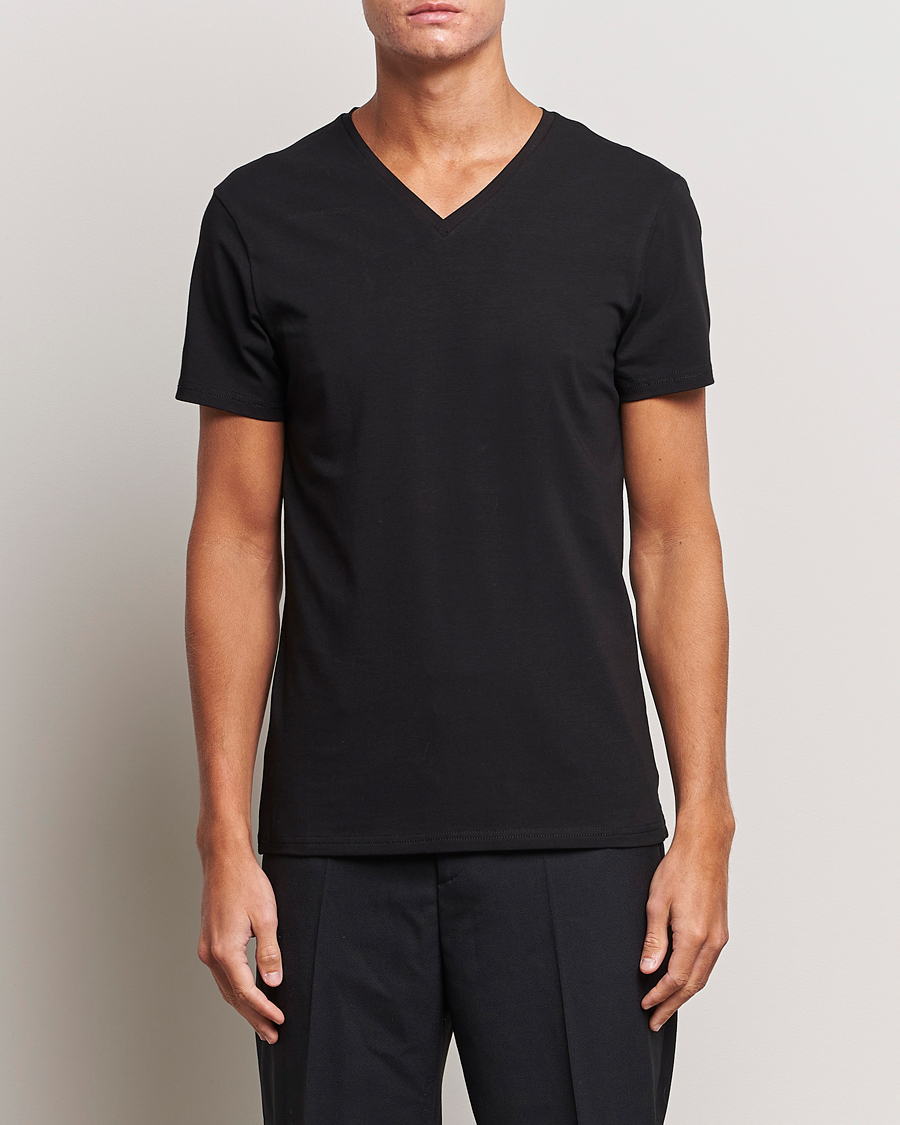 Men | T-Shirts | Bread & Boxers | 2-Pack V-Neck T-Shirt Black