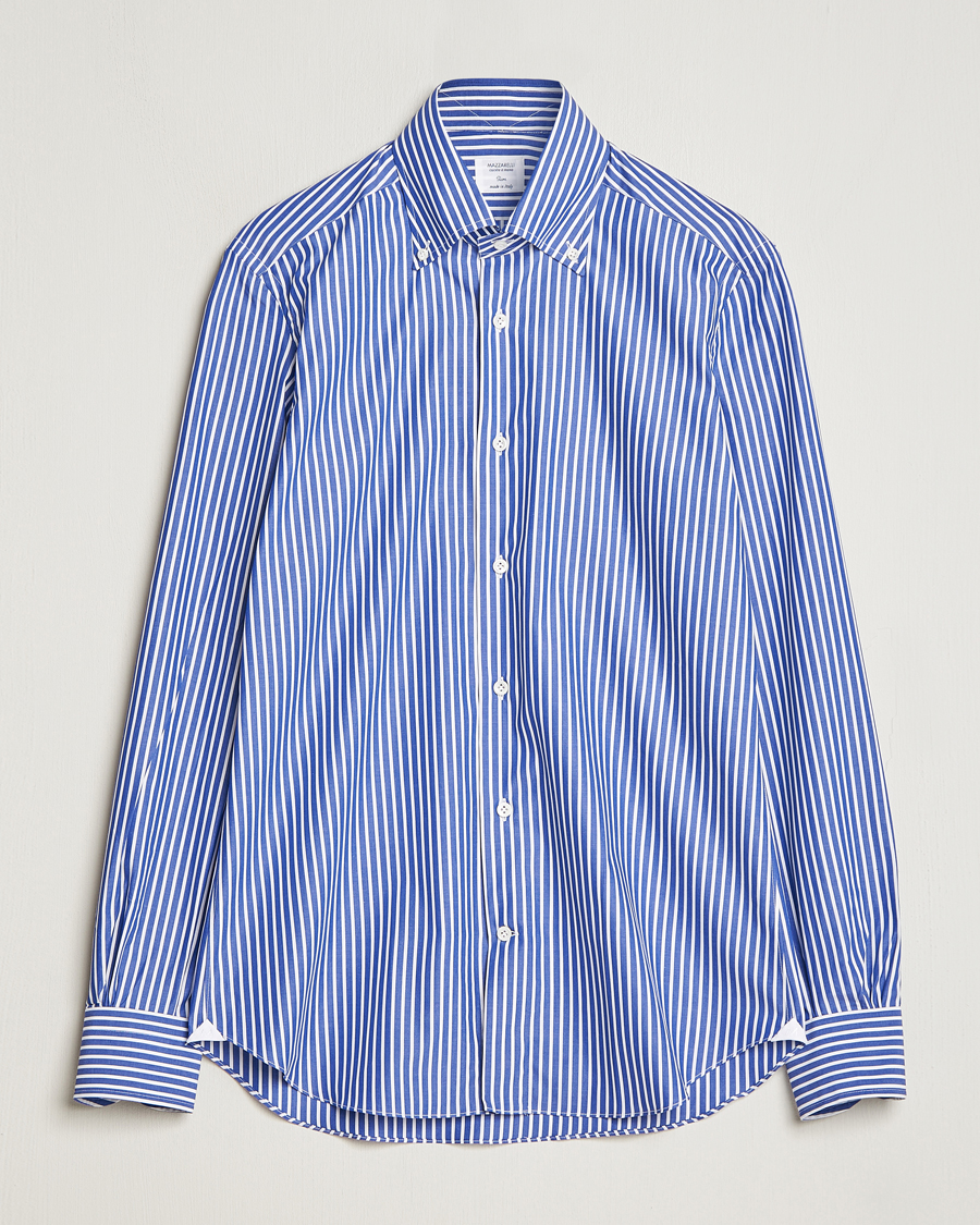 Mazzarelli Soft Button Down Striped Shirt Dark Blue at CareOfCarl.com Mazzarelli Soft Button Down Striped Shirt Dark Blue at CareOfCarl.com