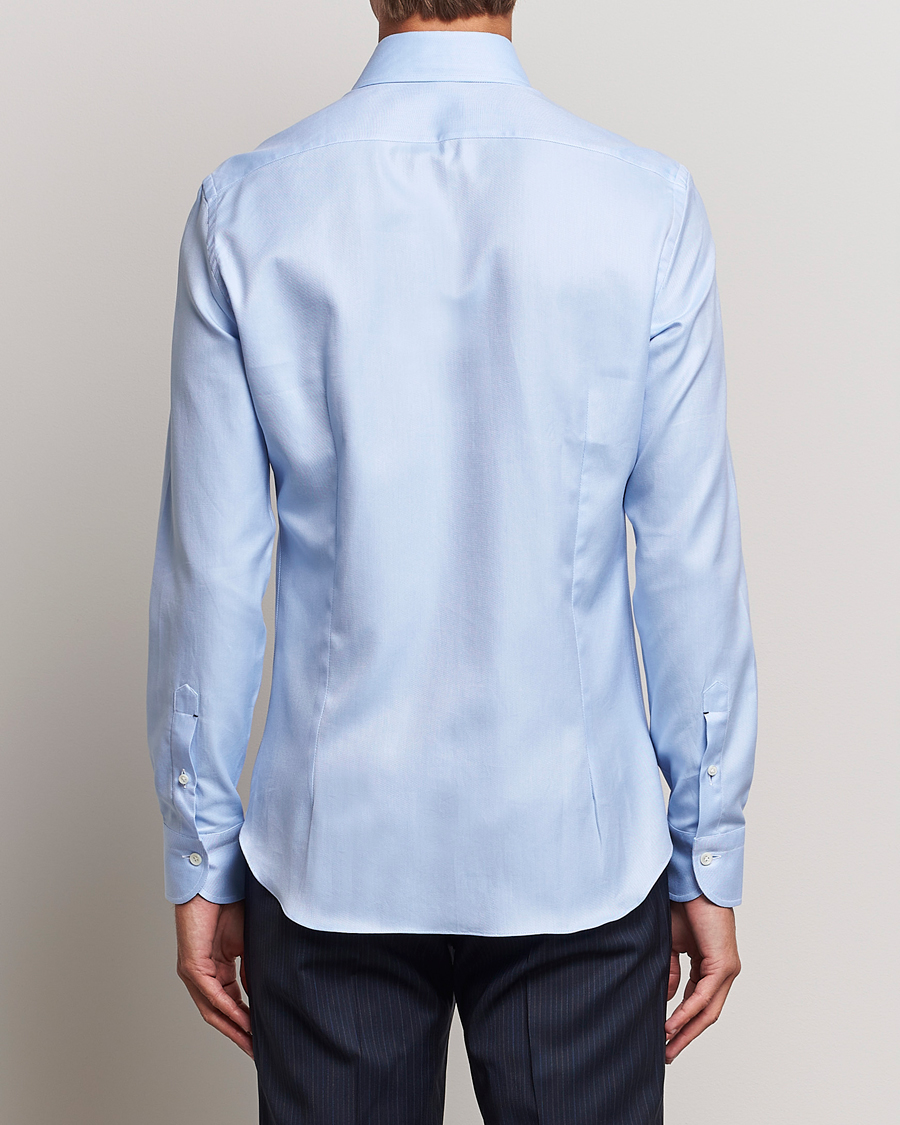 Men | Shirts | Mazzarelli | Soft Button Down Twill Shirt Light Blue