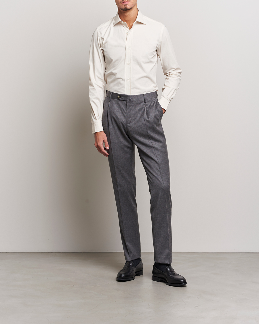 Men | Shirts | Mazzarelli | Soft Twill Cotton Shirt White