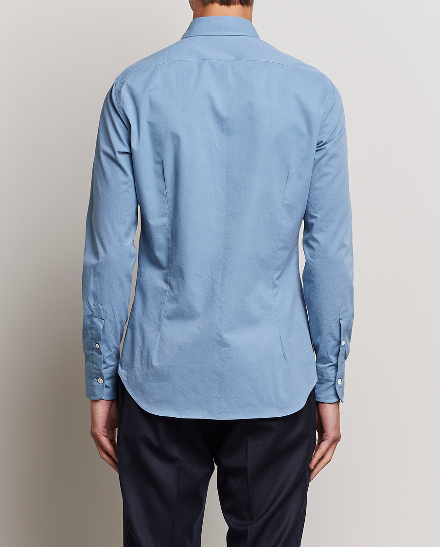 Men | Shirts | Mazzarelli | Soft Twill Cotton Shirt Light Blue
