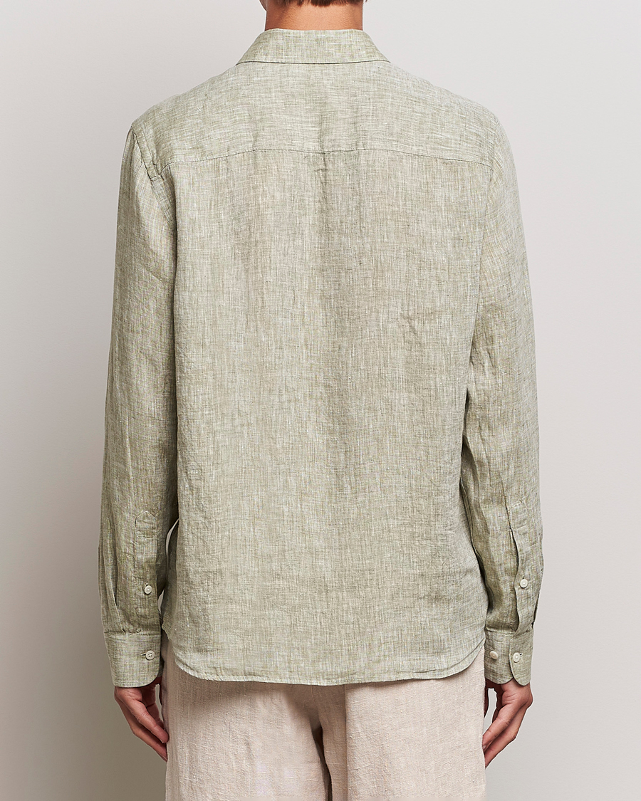 Men | Shirts | J.Lindeberg | Reg Fit Linen Melange Shirt Aloe