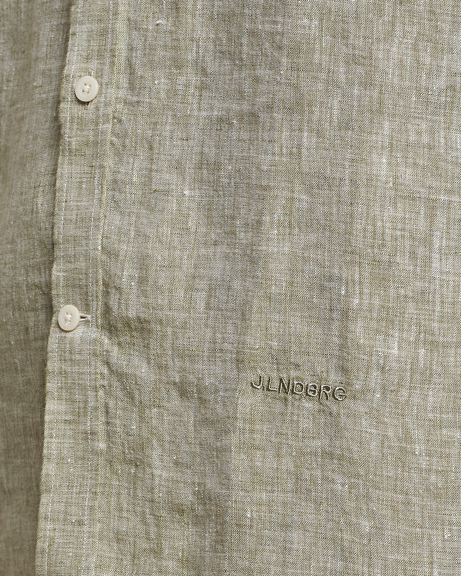 Men | Shirts | J.Lindeberg | Reg Fit Linen Melange Shirt Aloe