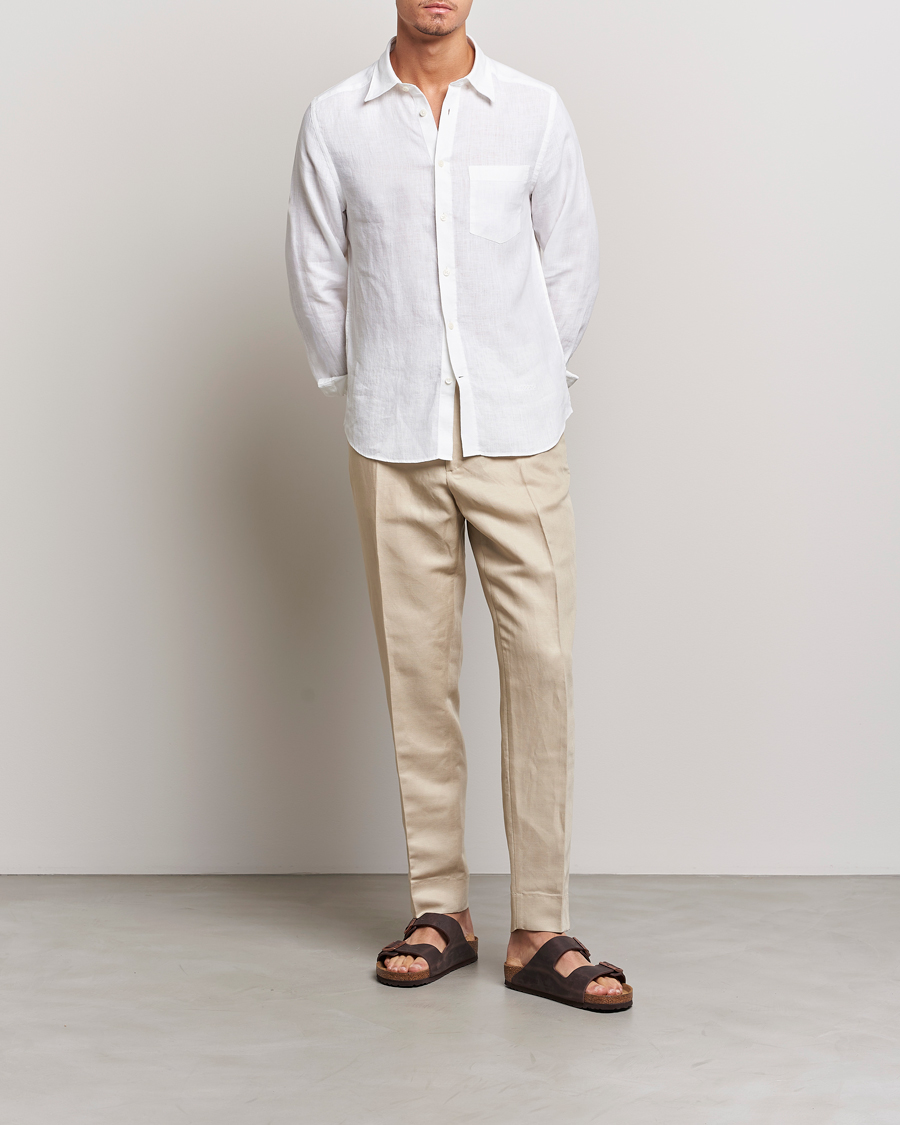 Men | Trousers | J.Lindeberg | Baron Tencel/Linen Trousers Safari Beige