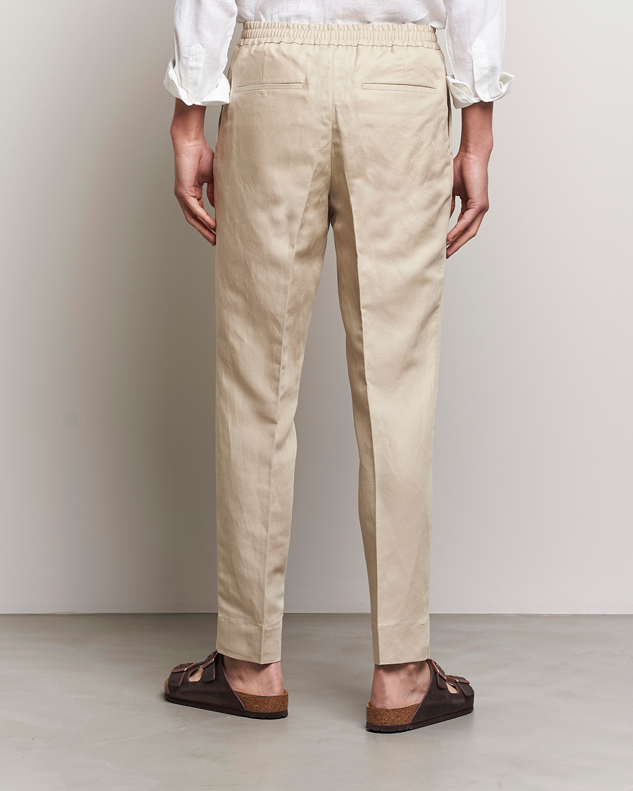 Men | Trousers | J.Lindeberg | Baron Tencel/Linen Trousers Safari Beige