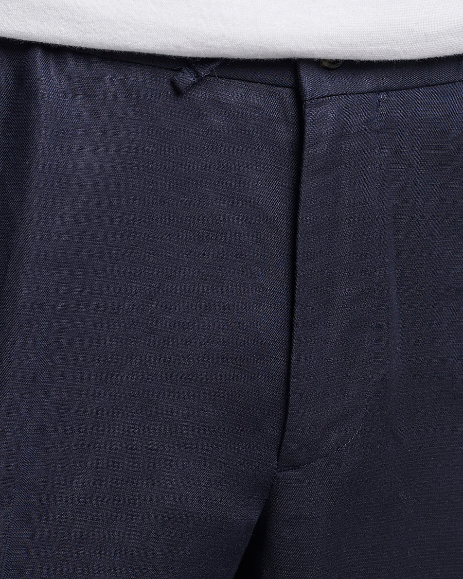 Men | Trousers | J.Lindeberg | Baron Tencel/Linen Trousers Navy