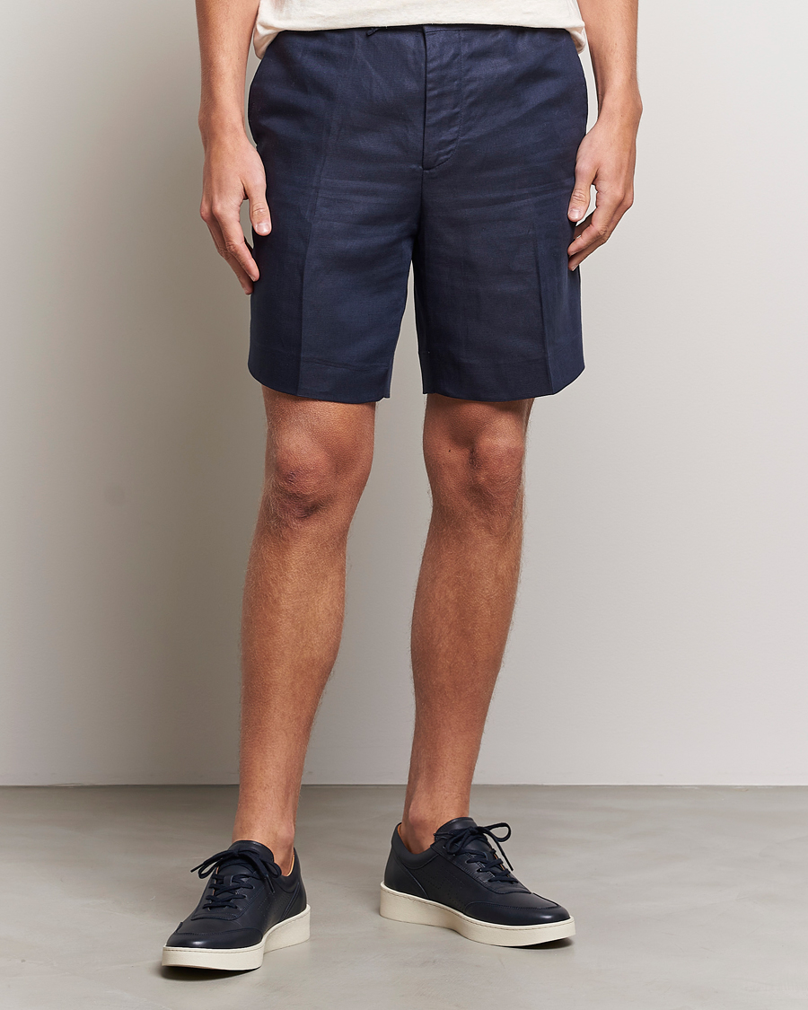 Men |  | J.Lindeberg | Baron Tencel/Linen Shorts Navy