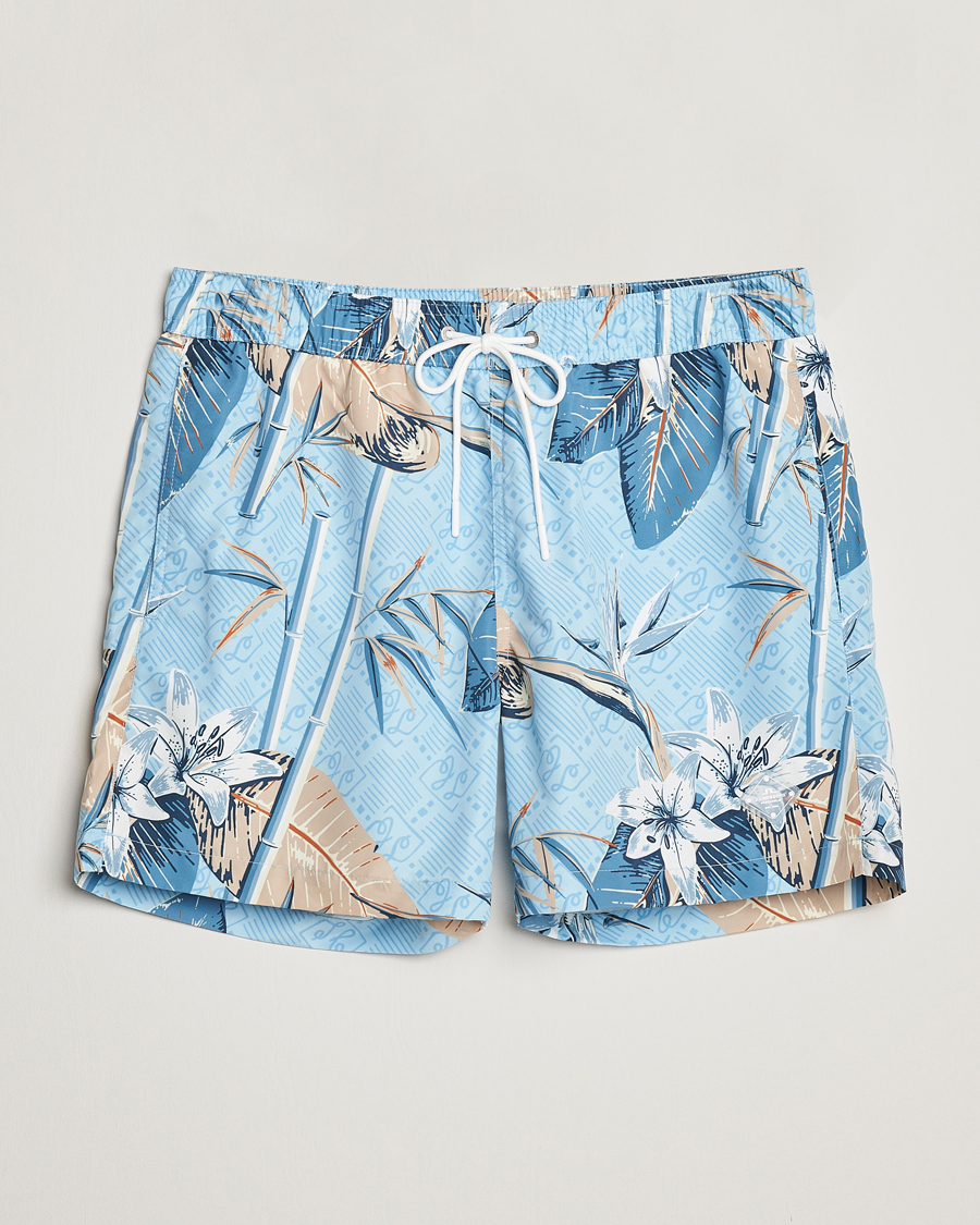 Men | Swimwear | J.Lindeberg | Banks Tropical Swimshorts Dream Blue