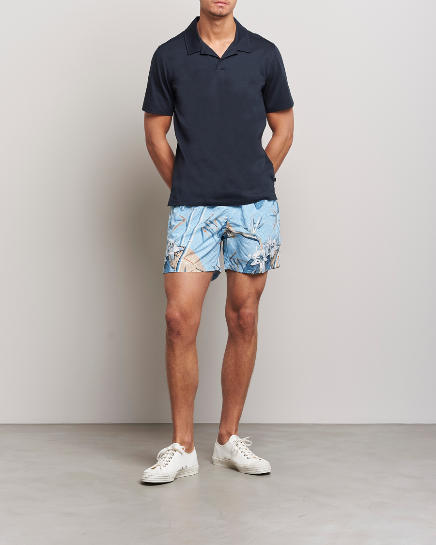 Men | Swimwear | J.Lindeberg | Banks Tropical Swimshorts Dream Blue