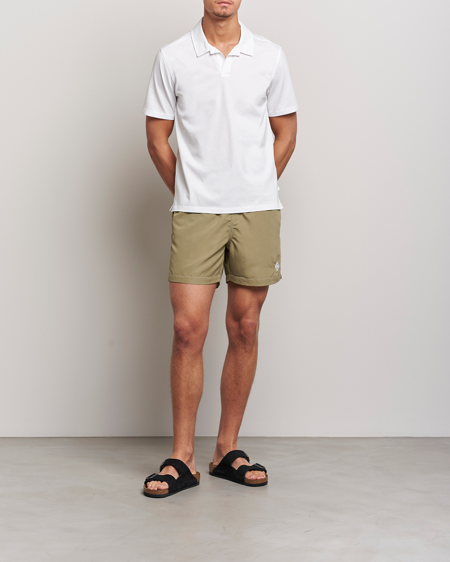 Men | Polo Shirts | J.Lindeberg | Asher Open Collar Polo Shirt White