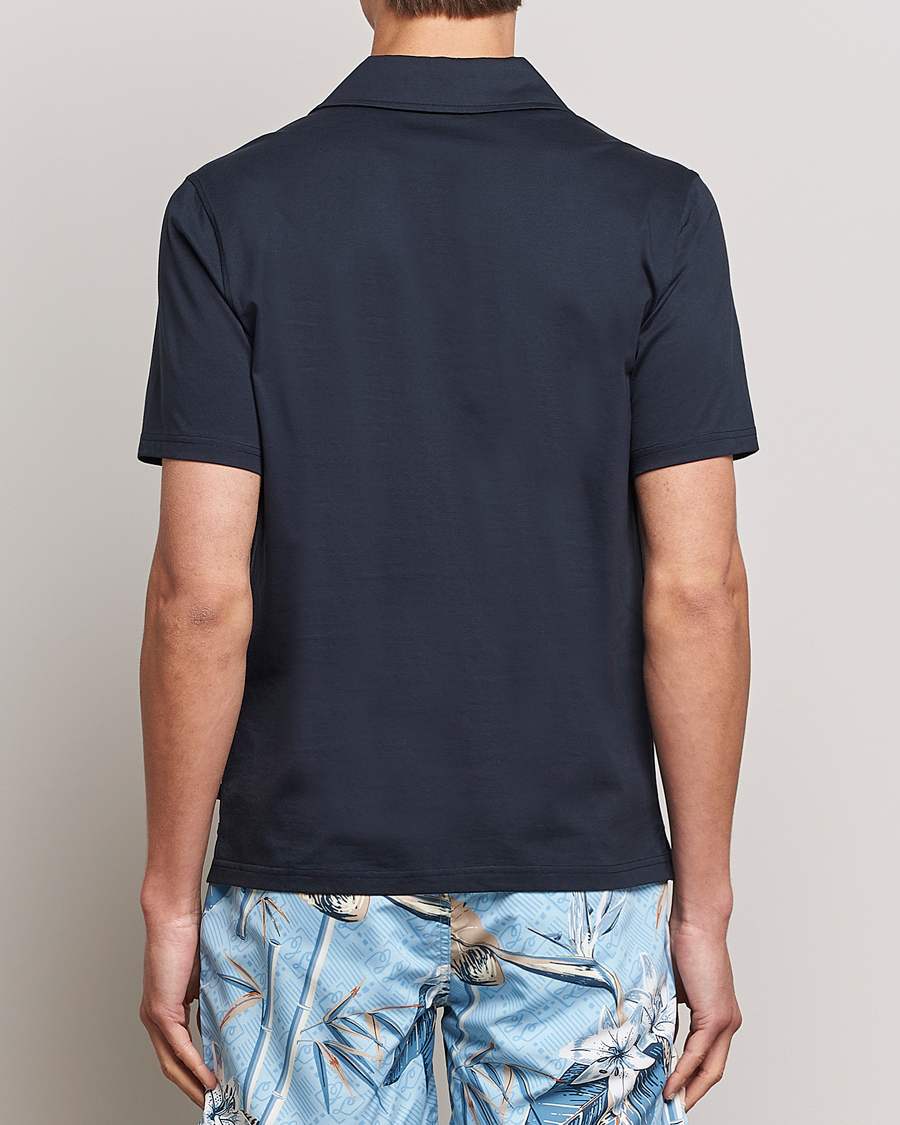 Men | Polo Shirts | J.Lindeberg | Asher Open Collar Polo Shirt Navy