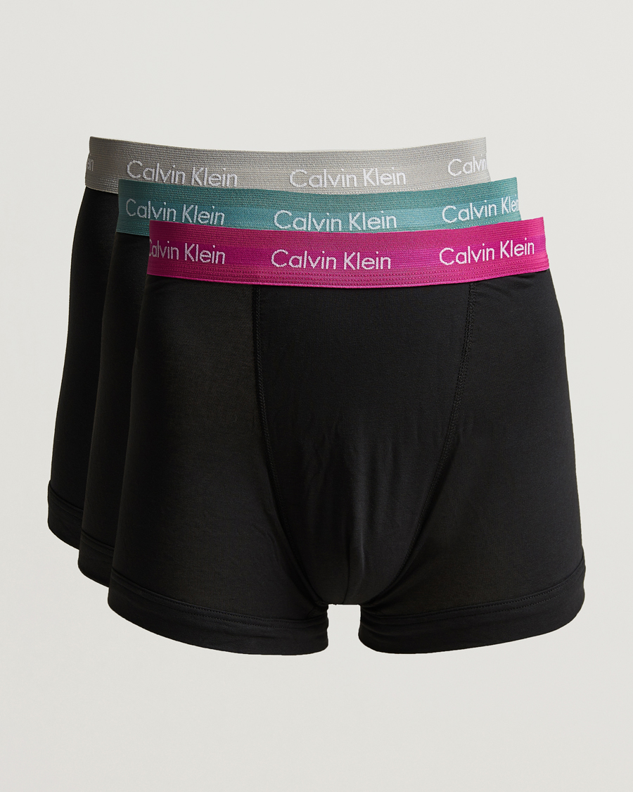 Men | Calvin Klein | Calvin Klein | Cotton Stretch 3-Pack Trunk Pink/Grey/Green