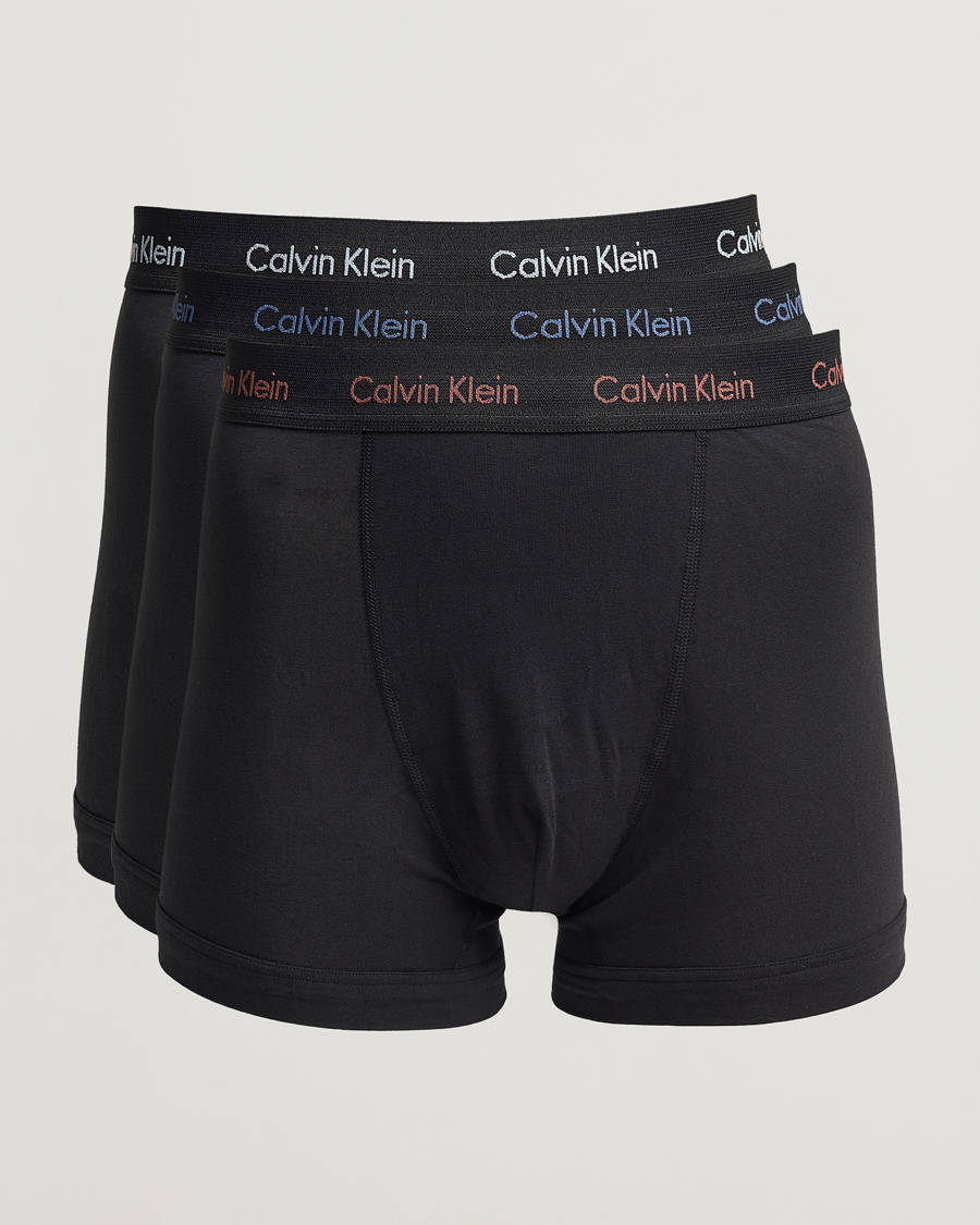 Men | Underwear & Socks | Calvin Klein | Cotton Stretch 3-Pack Trunk Black