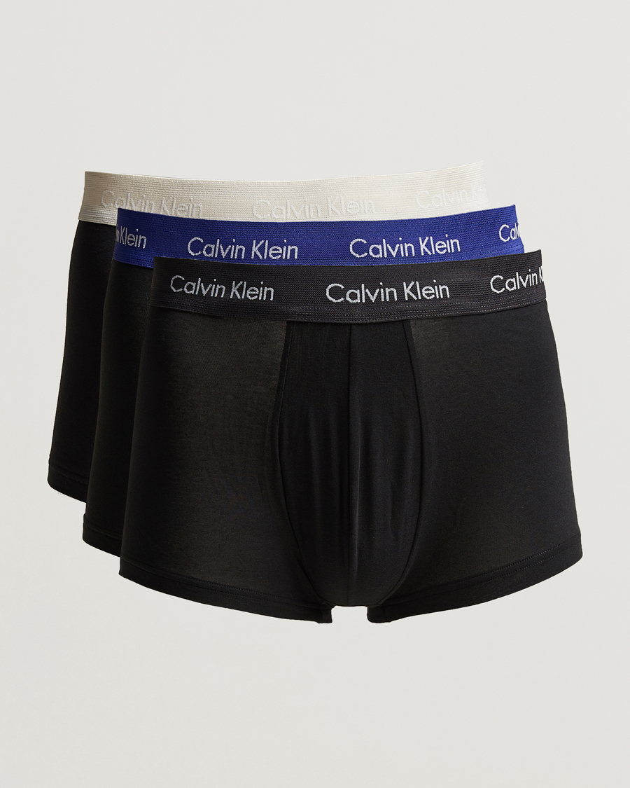 Men | Calvin Klein | Calvin Klein | Cotton Stretch 3-Pack Low Rise Trunk Navy/Blue/Grey