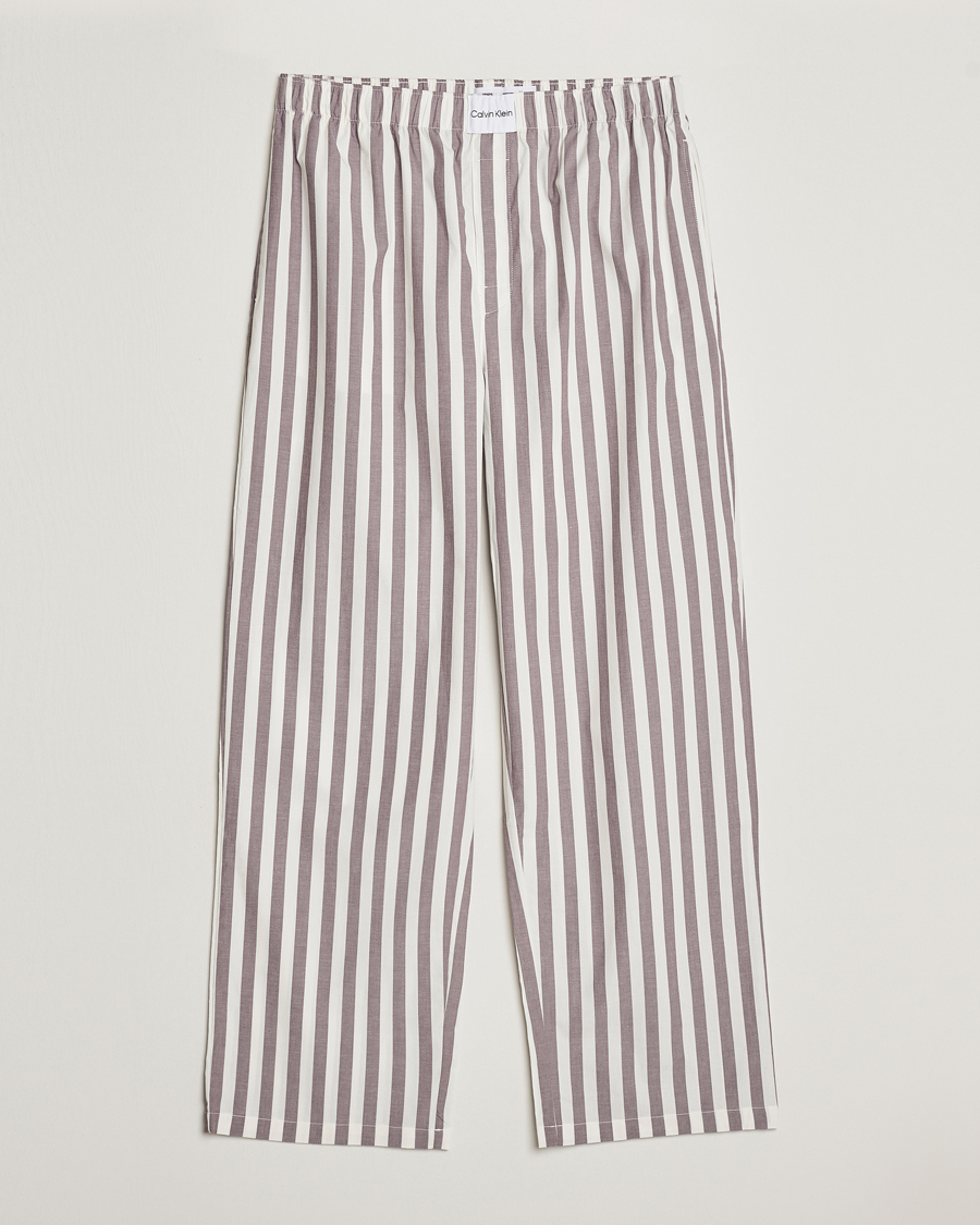 Men | Pyjamas & Robes | Calvin Klein | Cotton Striped Pyjama Pants White/Grey