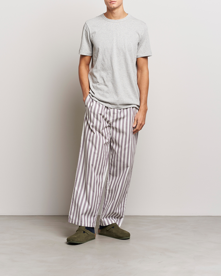 Men | Pyjamas & Robes | Calvin Klein | Cotton Striped Pyjama Pants White/Grey