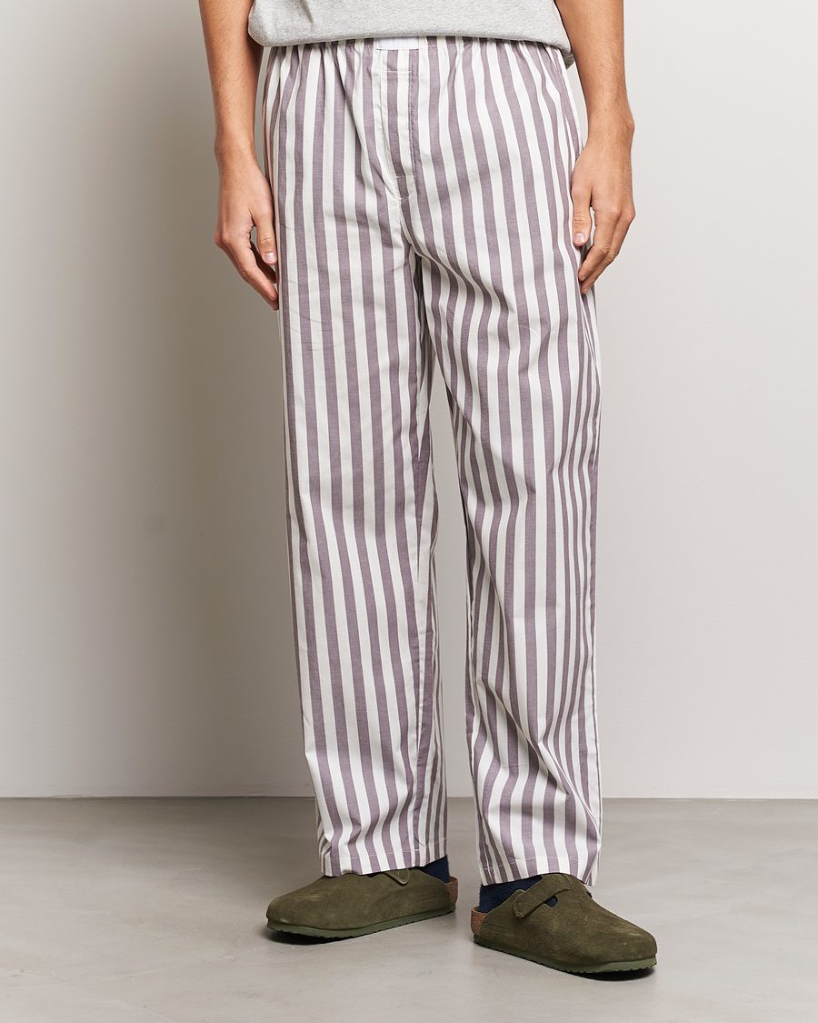 Men | Pyjamas & Robes | Calvin Klein | Cotton Striped Pyjama Pants White/Grey