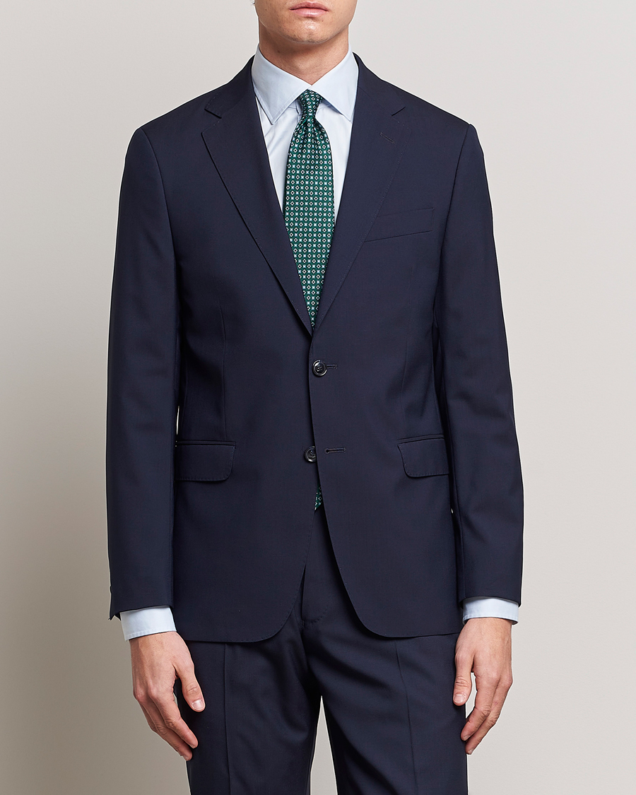Men | Suits | Oscar Jacobson | Falk Wool Blazer Blue