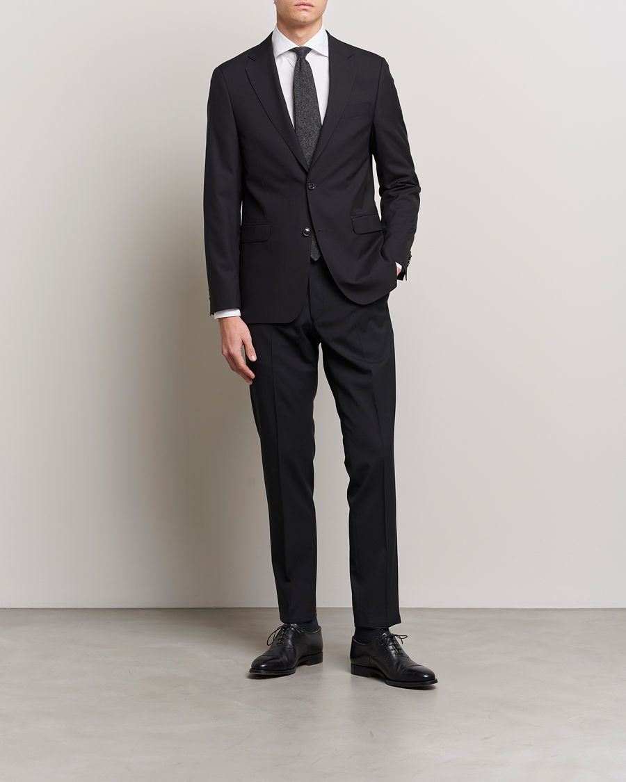 Men | Blazers | Oscar Jacobson | Falk Wool Blazer Black