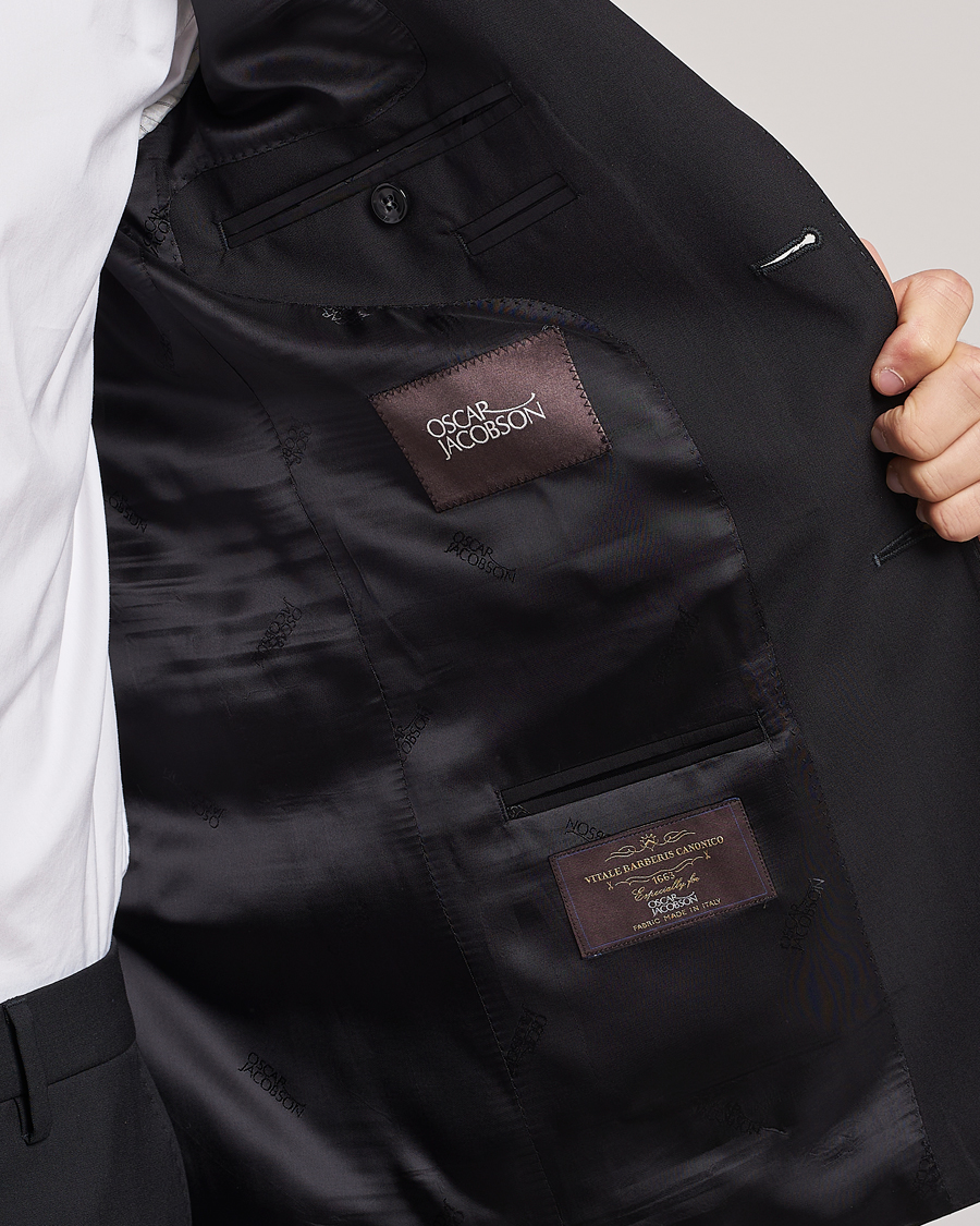 Men | Blazers | Oscar Jacobson | Falk Wool Blazer Black
