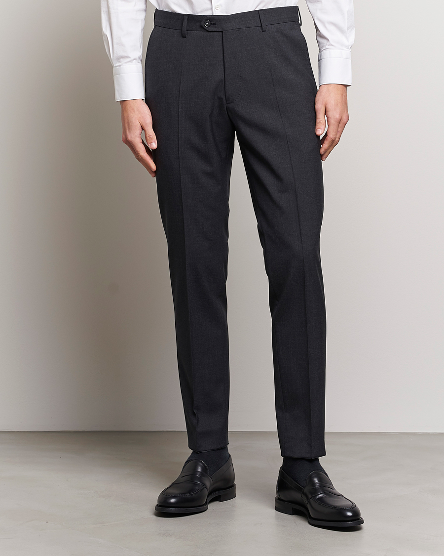 Men |  | Oscar Jacobson | Denz Wool Trousers Grey