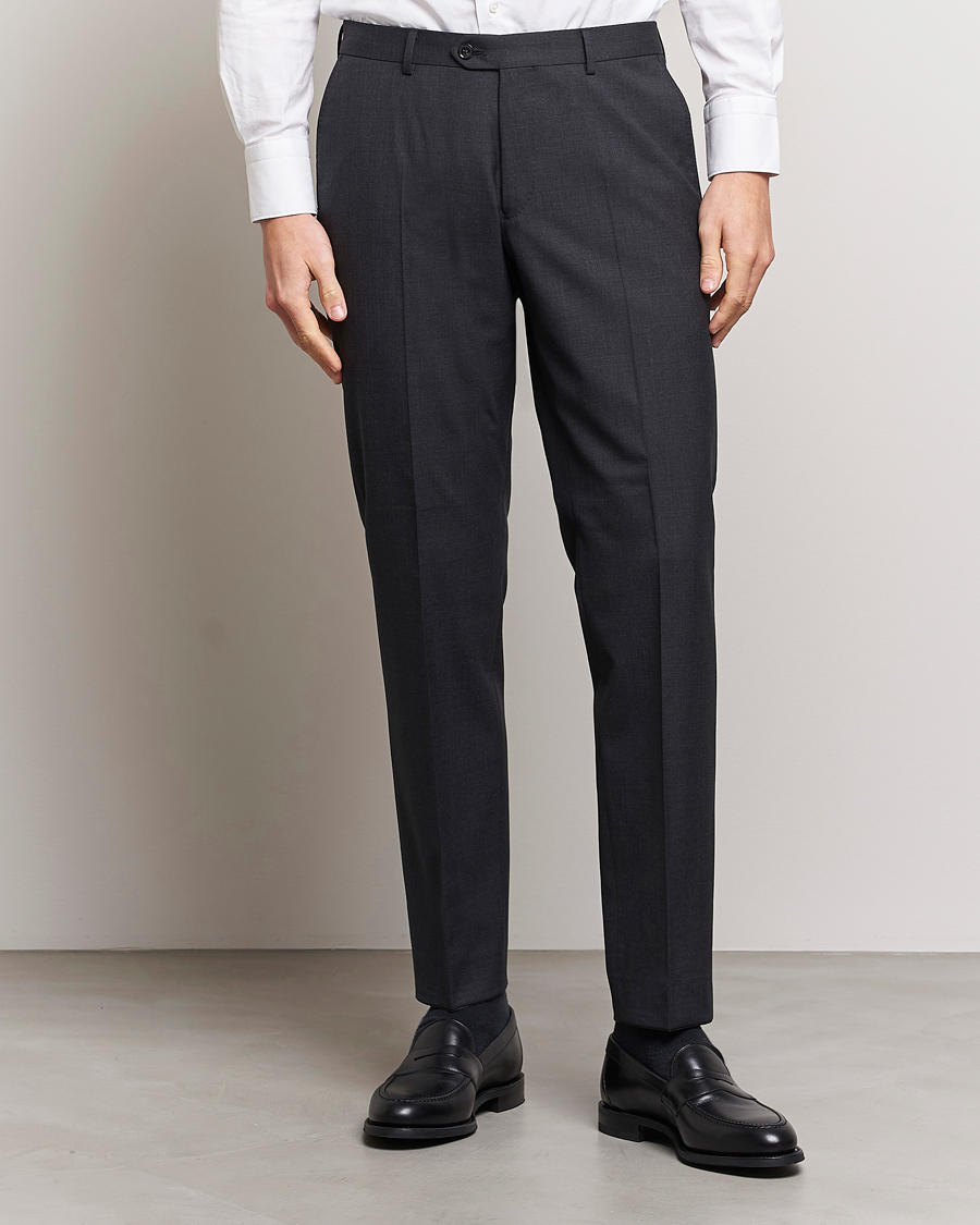 Men | Suits | Oscar Jacobson | Diego Wool Trousers Grey